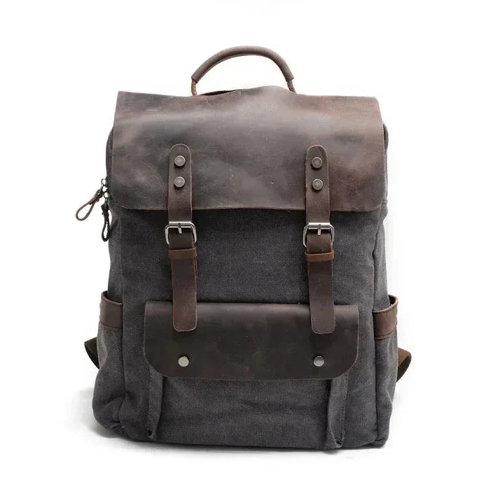 Sac à dos cuir et toile