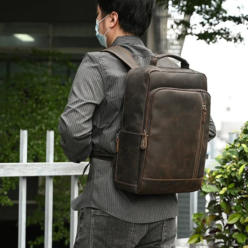 Sac à dos cuir marron homme