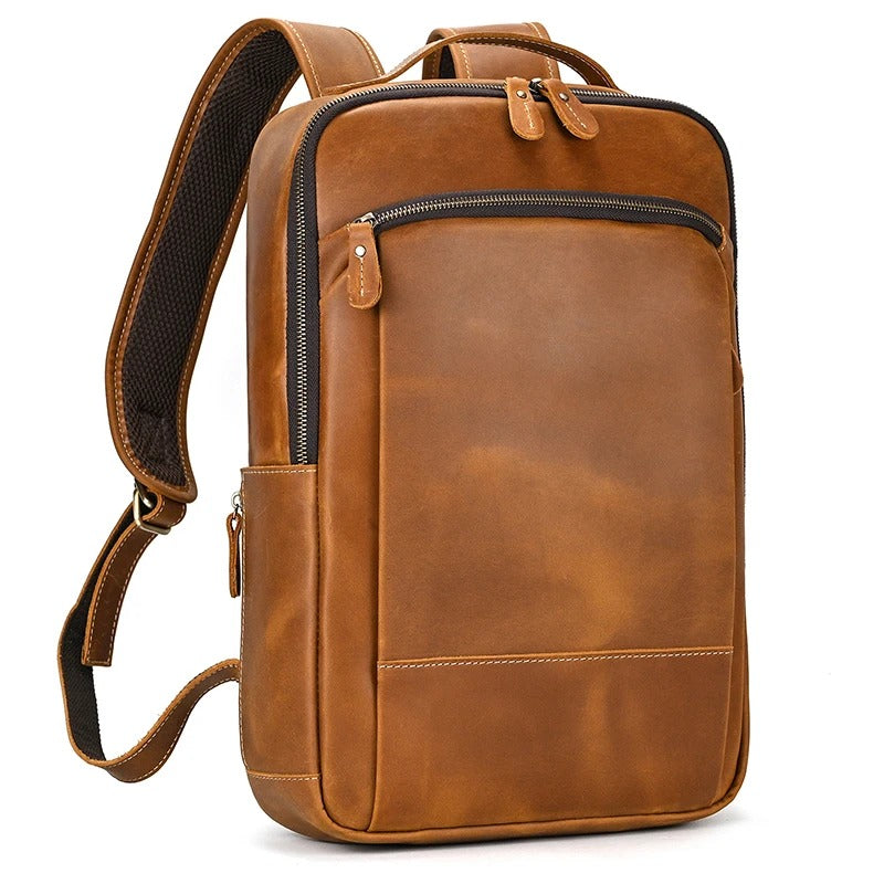 sac a dos cuir vintage marron