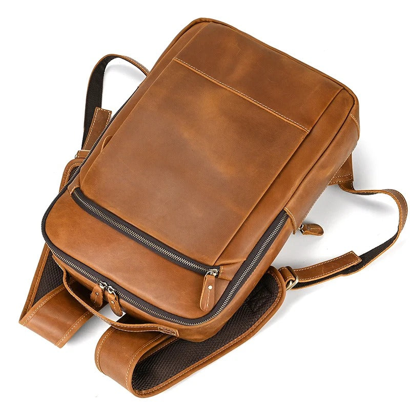 sac a dos cuir vintage marron