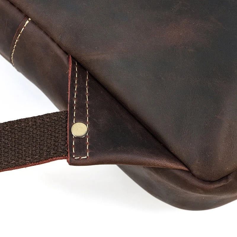 sac a dos cuir vintage marron fonce