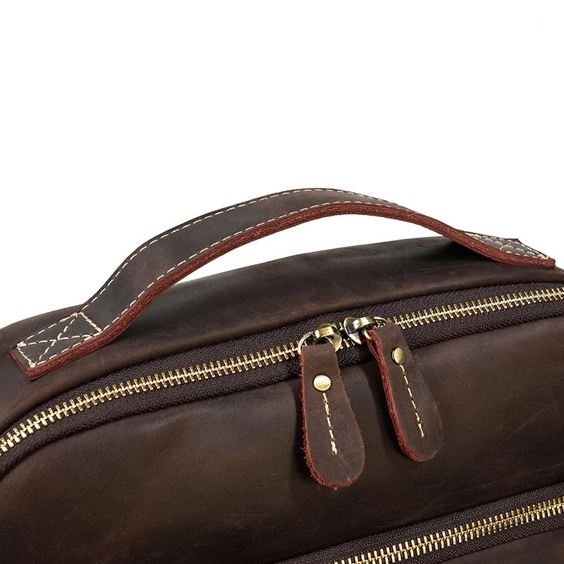 sac a dos cuir vintage marron fonce