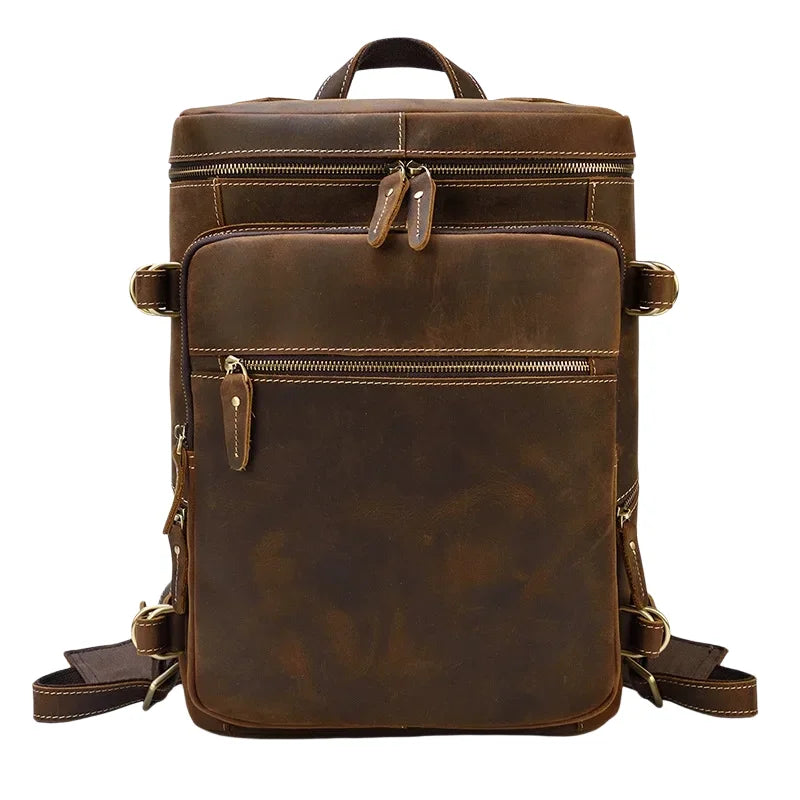 Sac à dos cuir vintage marron marron clair