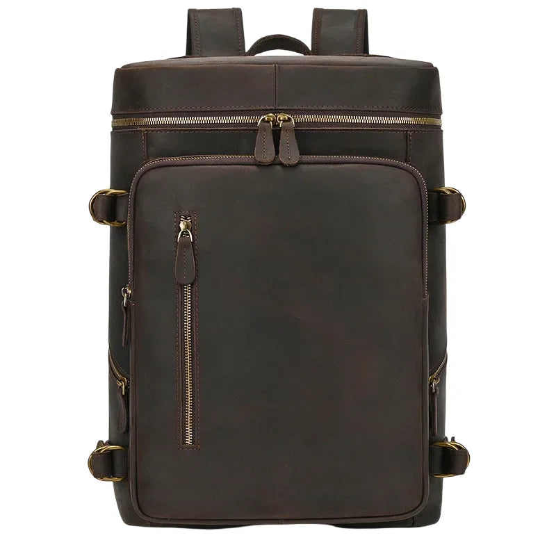 Sac à dos cuir vintage marron marron foncé