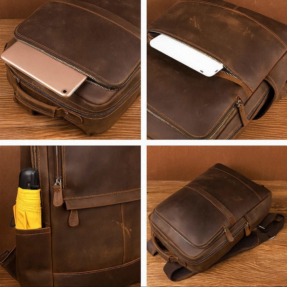 Sac à dos en cuir homme vintage