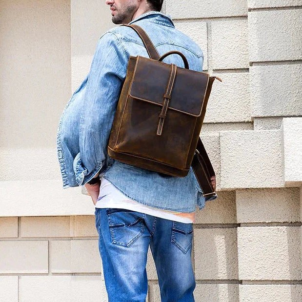 Sac à dos en cuir louis