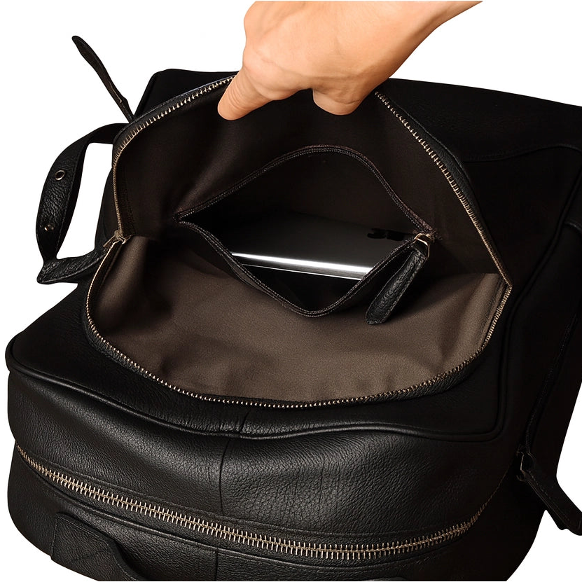 Sac à dos en cuir noir