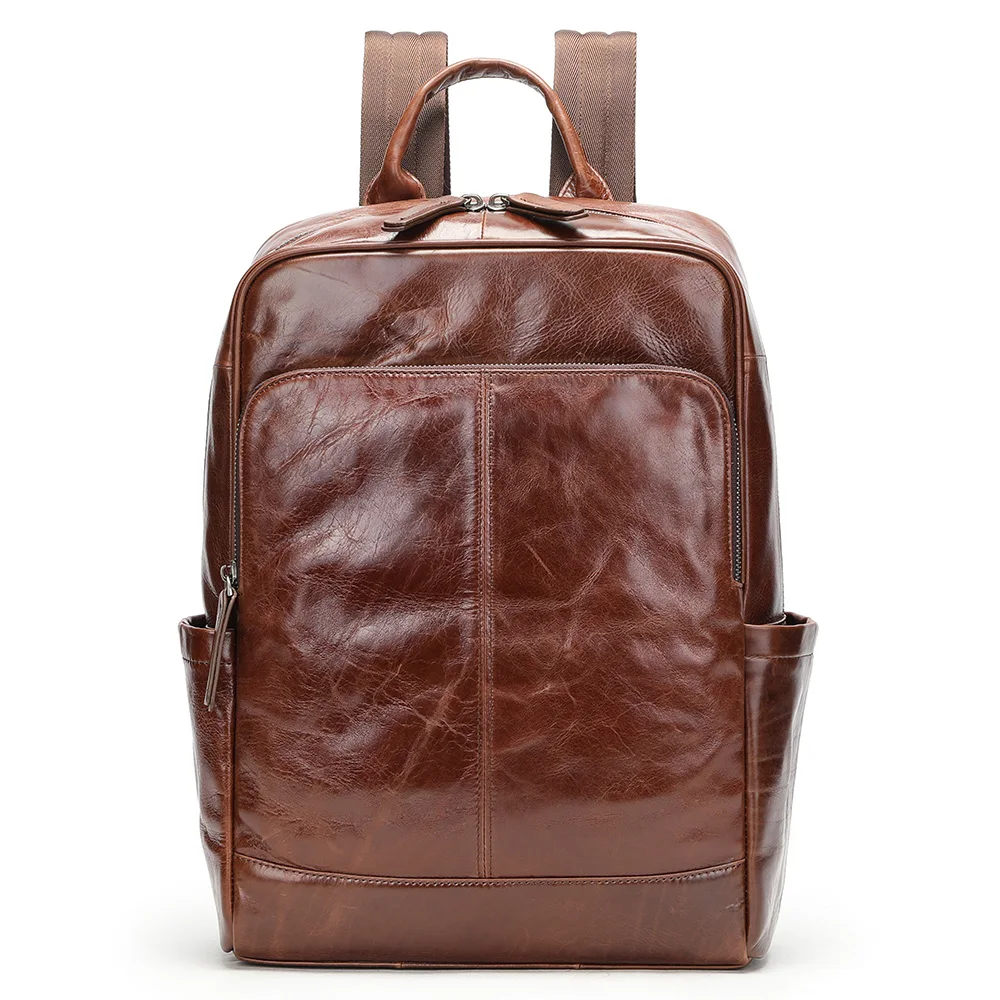 Sac à dos en cuir pour homme marron