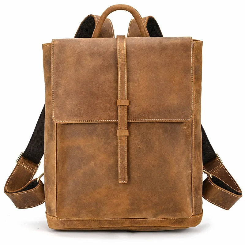 Sac à dos en cuir pour homme marron clair