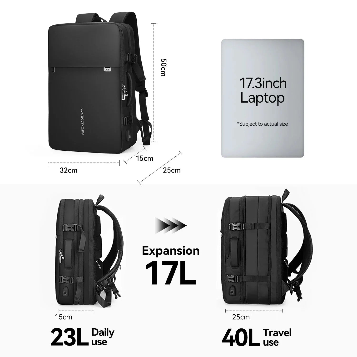 Sac à dos extensible 40l