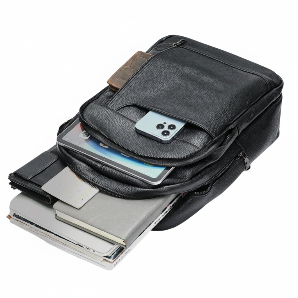 Sac à dos homme cuir noir