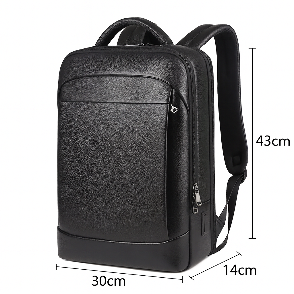 dimensions sac à dos en cuir tendance noir 