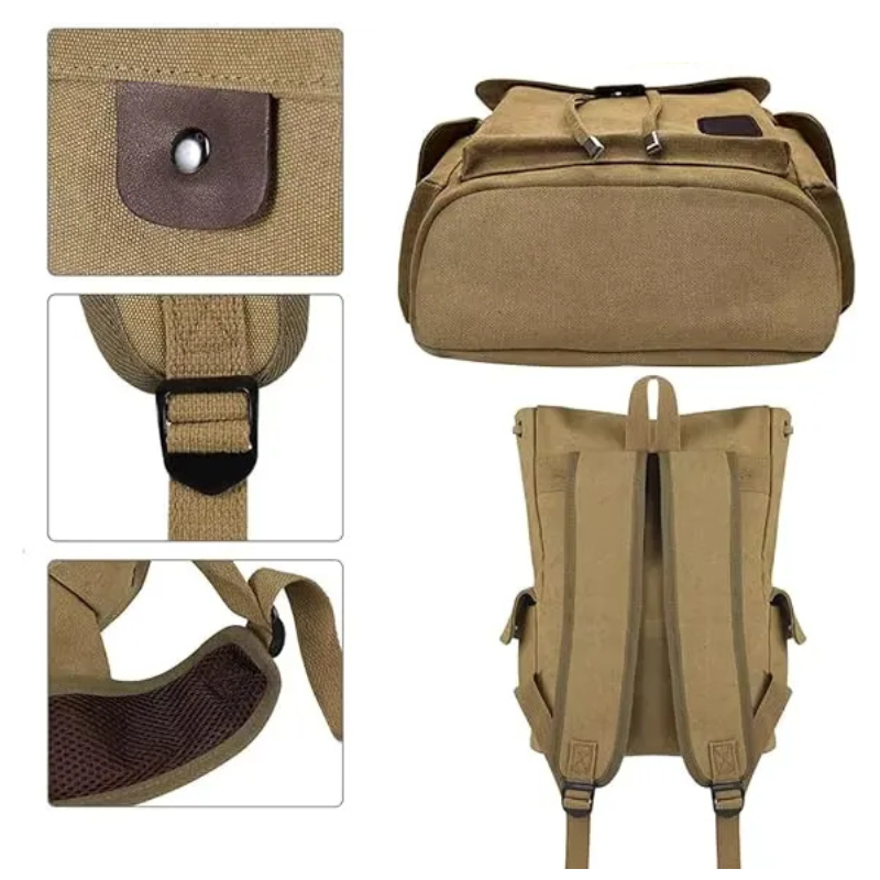 sac a dos toile kaki 