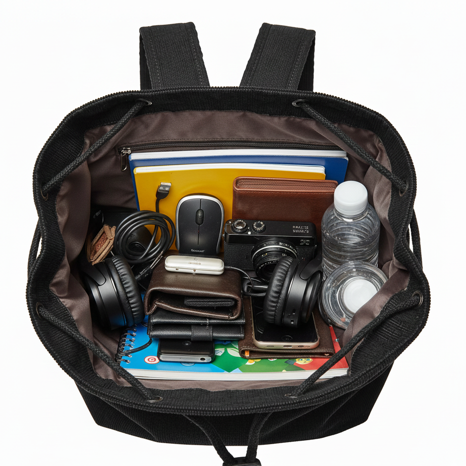 sac a dos toile noir 