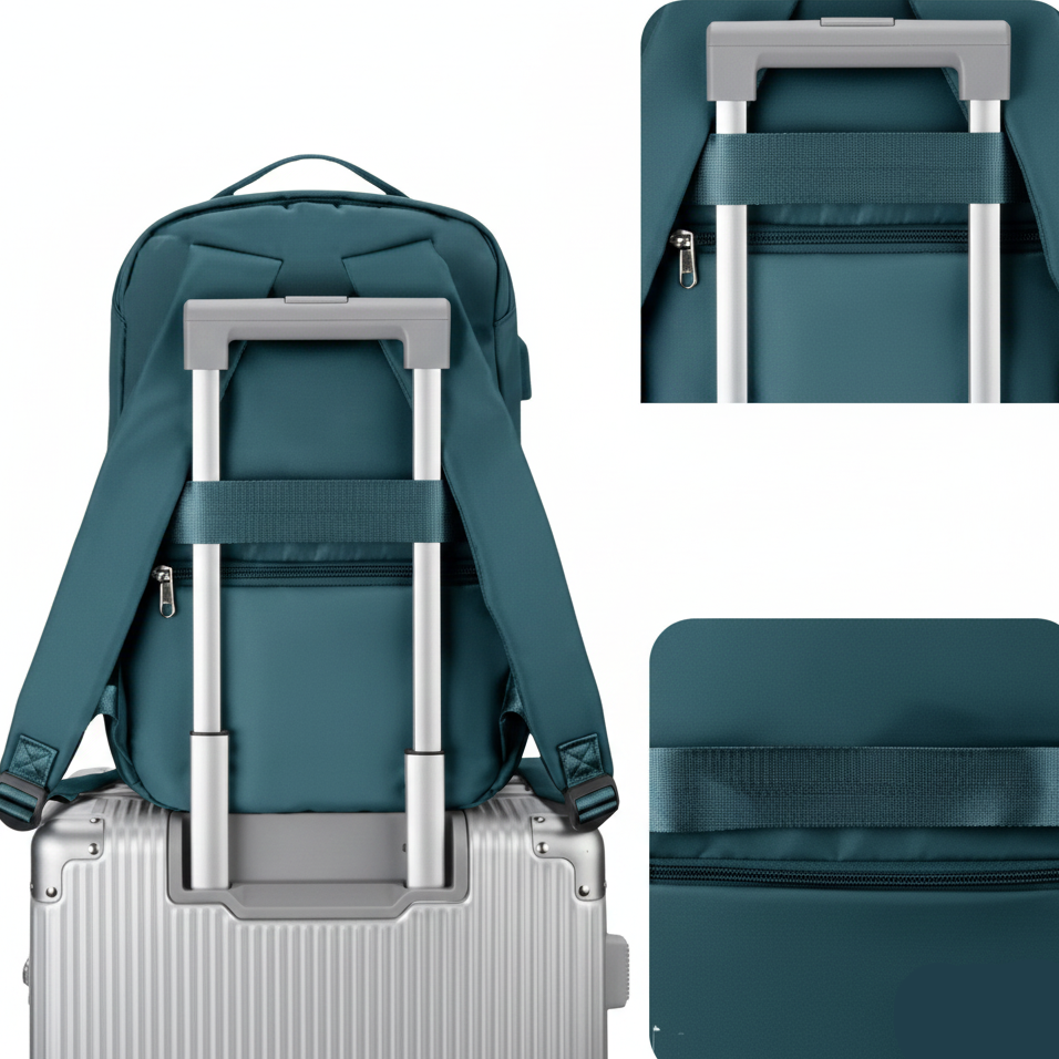 sac a dos valise cabine bleu canard m