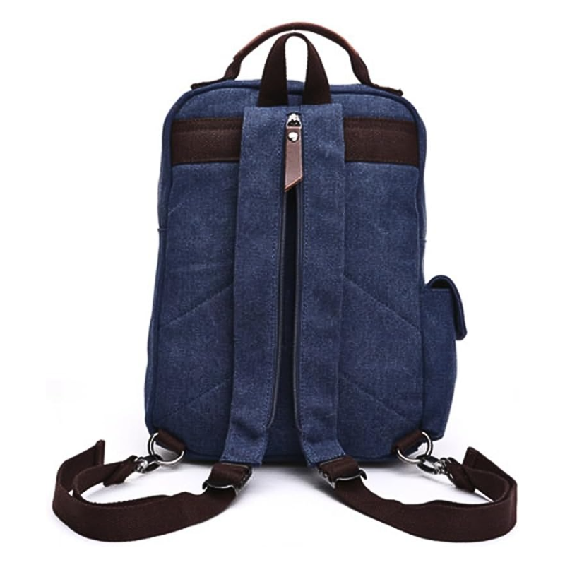 sac a dos vintage bleu fonce 