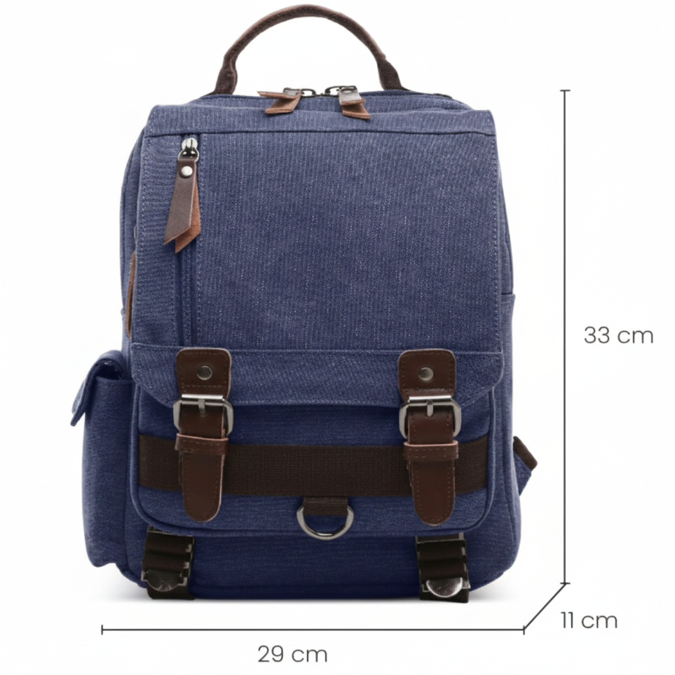 sac a dos vintage bleu fonce 