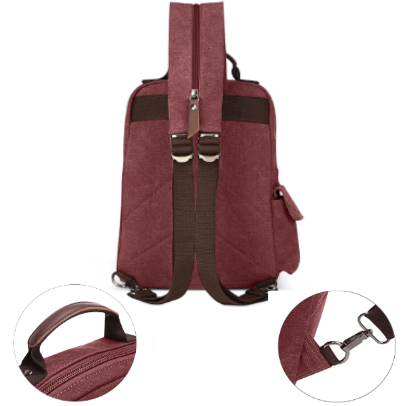 sac a dos vintage rouge