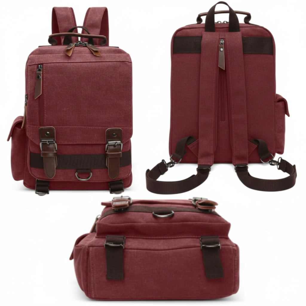 sac a dos vintage rouge