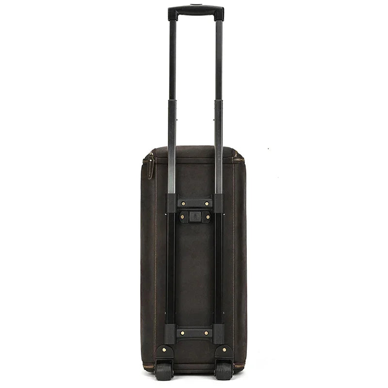 Sac de voyage costume en cuir avec roulettes