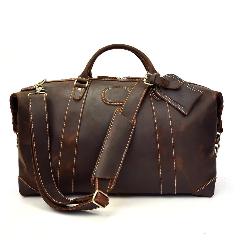 Sac de voyage homme cuir marron foncé