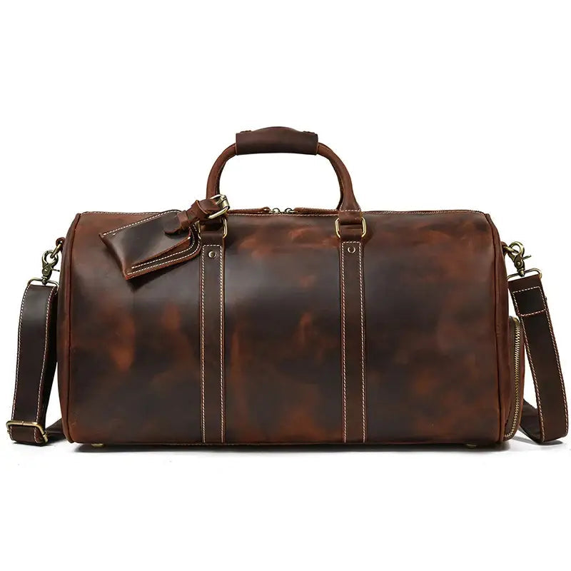 Sac de voyage homme en cuir marron