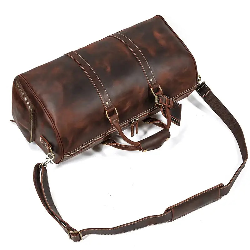 Sac de voyage homme en cuir marron