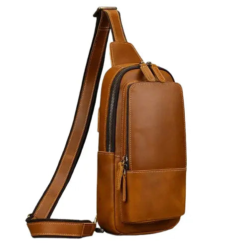 Sac homme cuir bandoulière marron