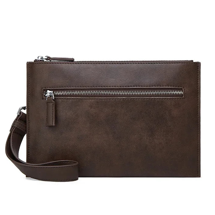 Sac pochette homme marron foncé