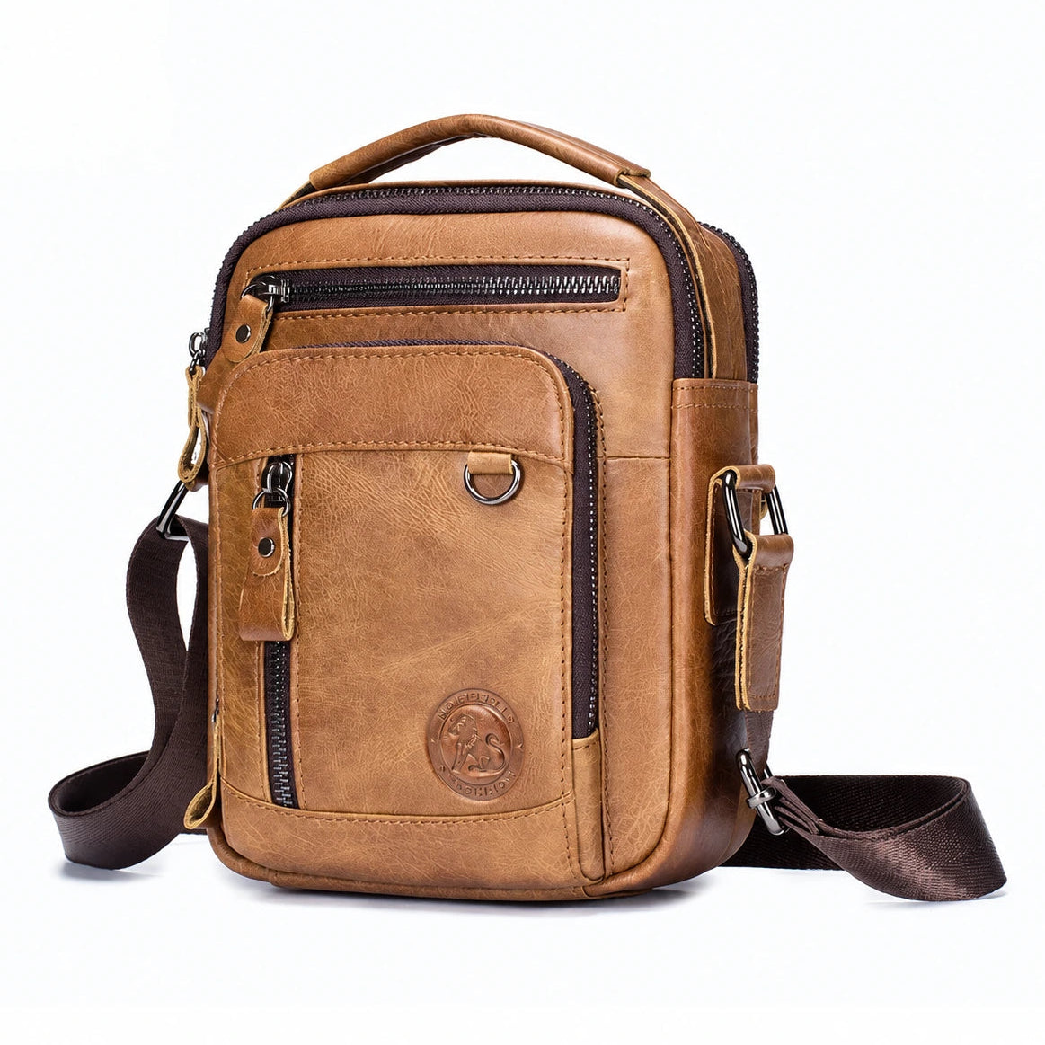 Sacoche à bandoulière homme marron clair