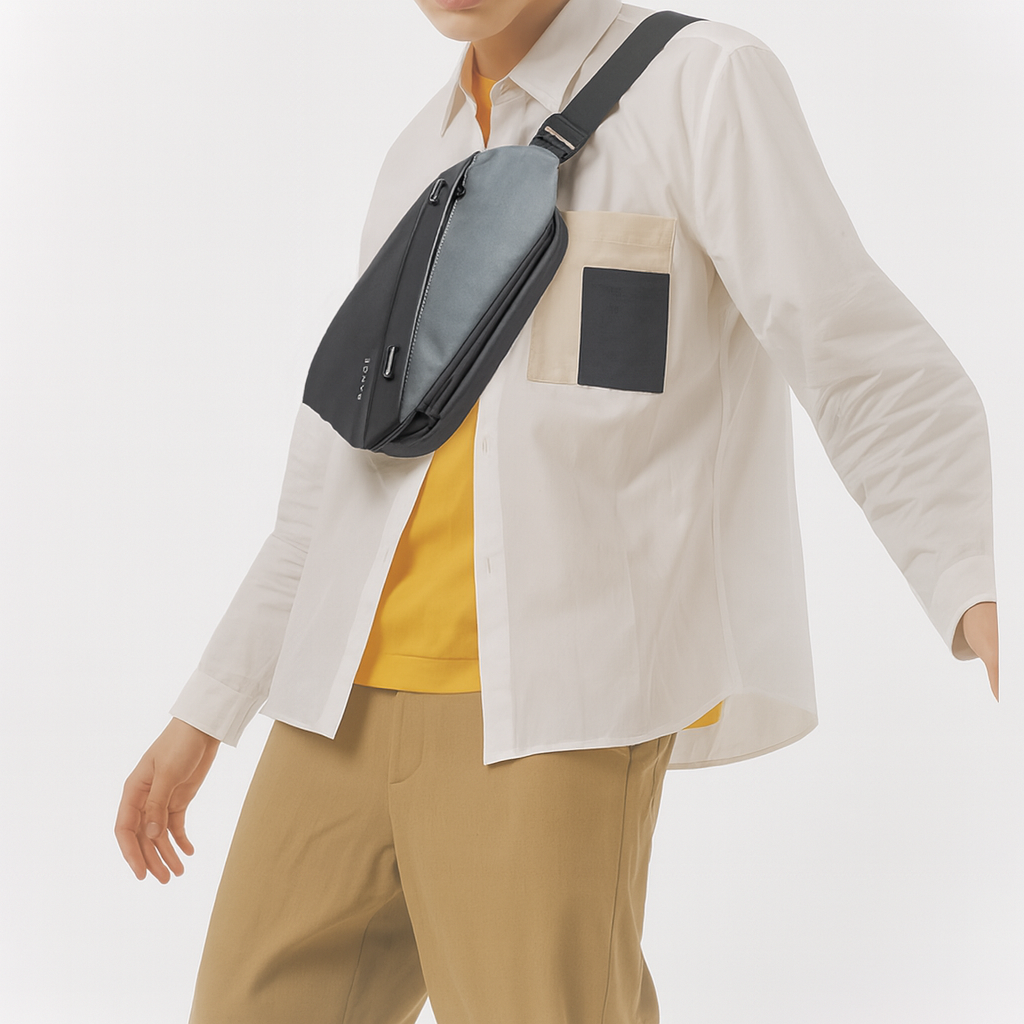 Sacoche banane luxe homme gris