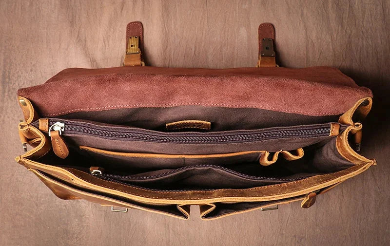 Sacoche cartable homme en cuir