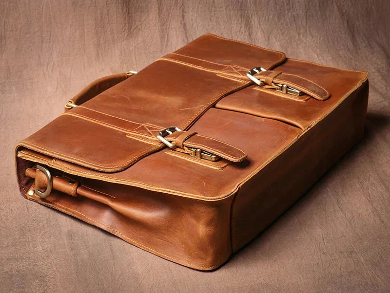 Sacoche cartable homme en cuir
