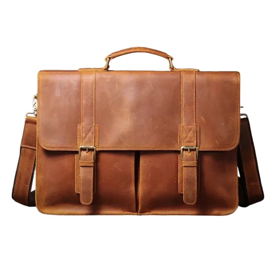 Sacoche cartable homme en cuir