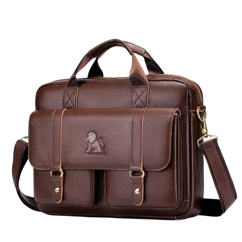 Sacoche cartable homme marron clair