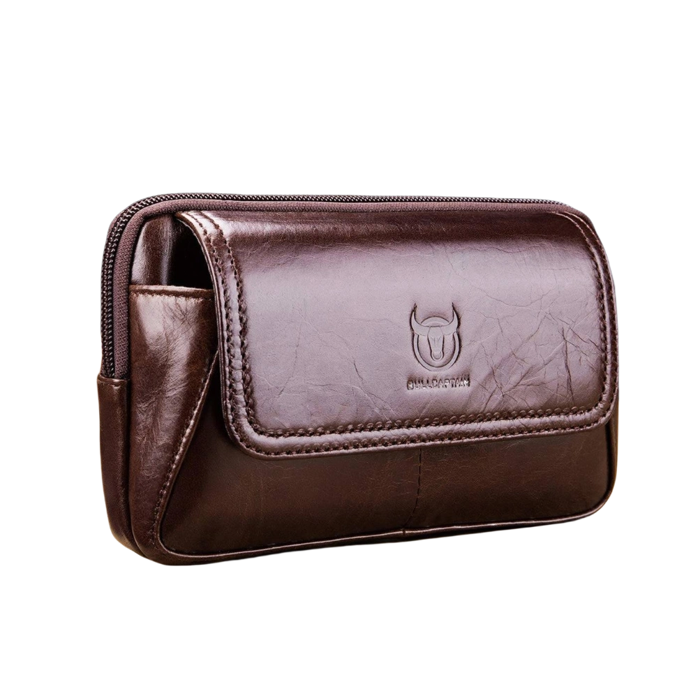 Sacoche ceinture homme cuir à rabat