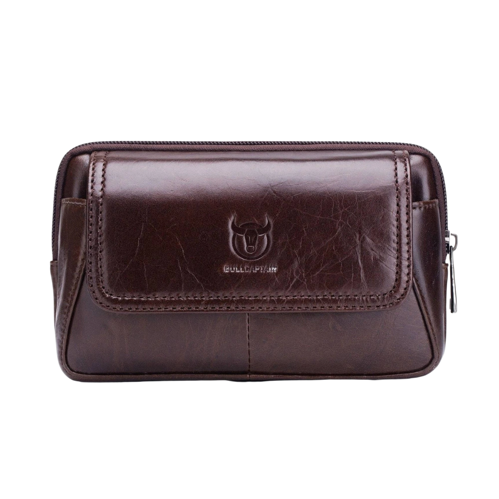 Sacoche ceinture homme cuir à rabat
