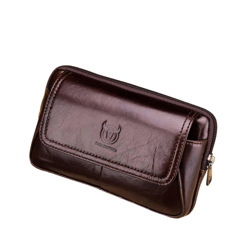 Sacoche ceinture homme cuir à rabat
