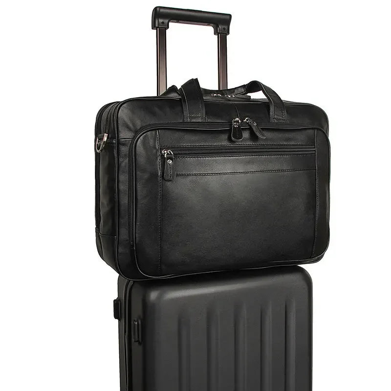 Sacoche cuir homme grand format 17 pouces
