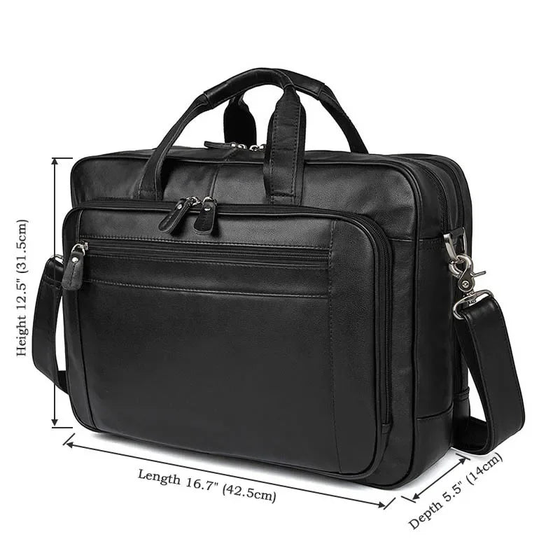 Sacoche cuir homme grand format 17 pouces