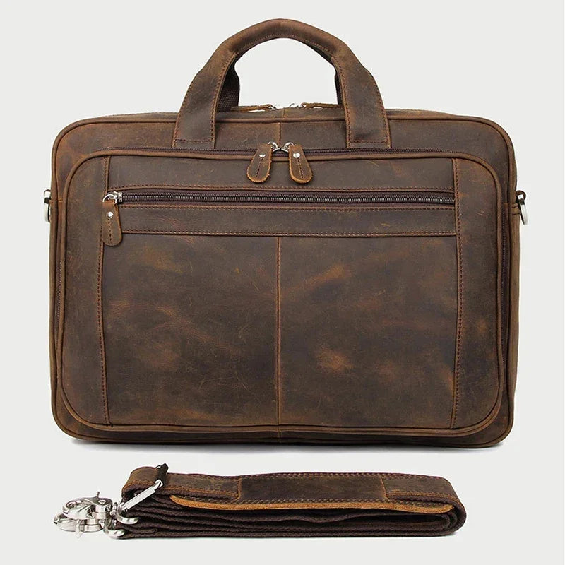 Sacoche cuir homme grand format 17 pouces