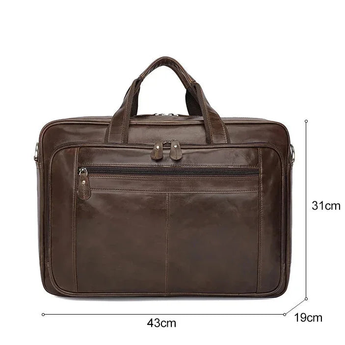 Sacoche cuir homme grand format 17 pouces