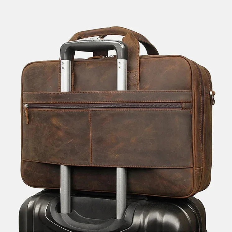 Sacoche cuir homme grand format 17 pouces