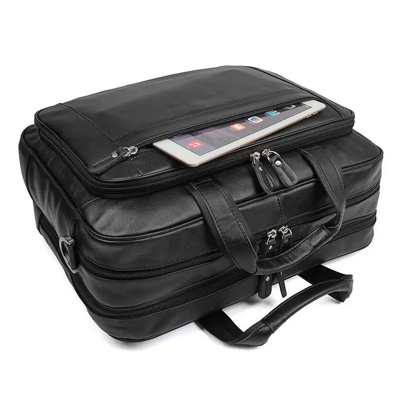 Sacoche cuir homme grand format 17 pouces