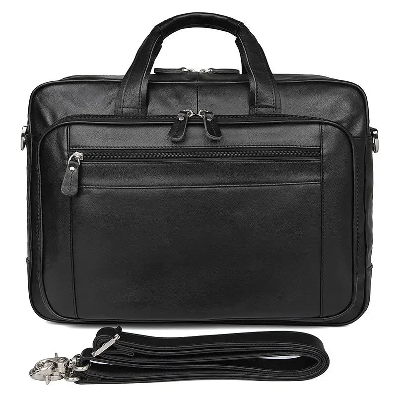 Sacoche cuir homme grand format 17 pouces noir