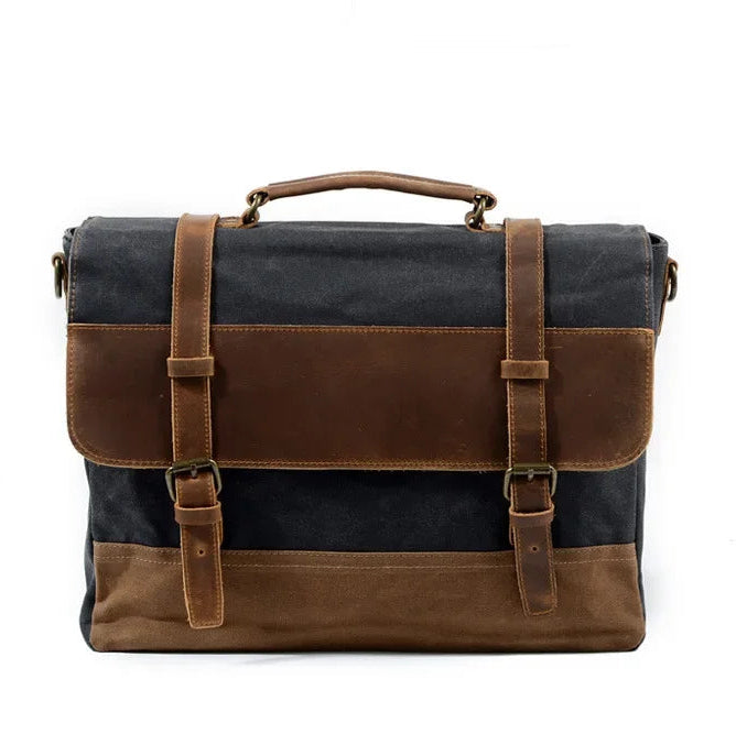 Sacoche cuir vintage homme gris