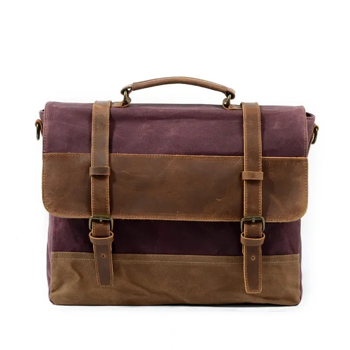 Sacoche cuir vintage homme violet