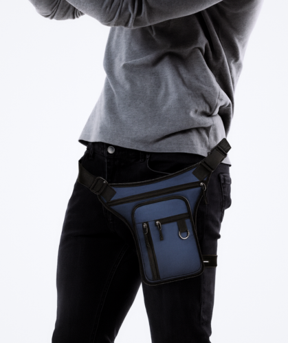 Sacoche de jambe homme bleu