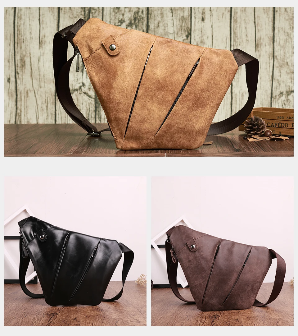 Sacoche de poitrine homme en cuir
