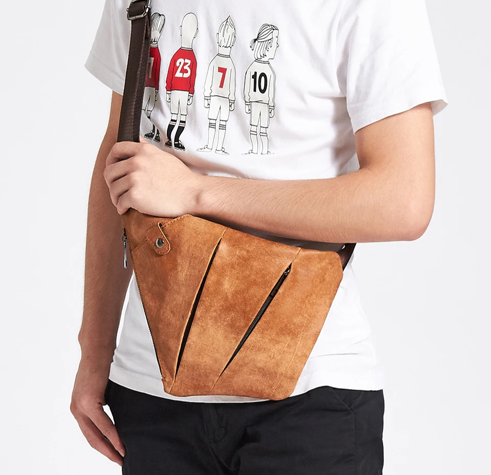 Sacoche de poitrine homme en cuir